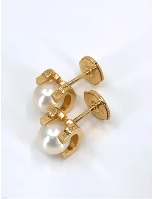 Boucle d'Oreilles C de Cartier Perles & Or