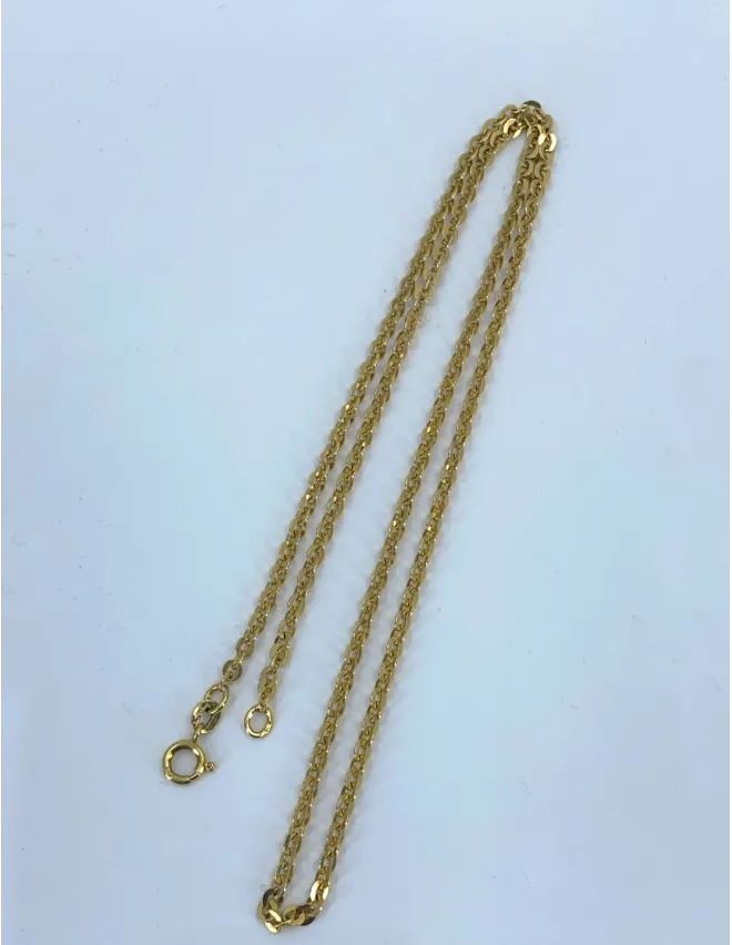 Chaine Mailles Rondes Plates Or Jaune