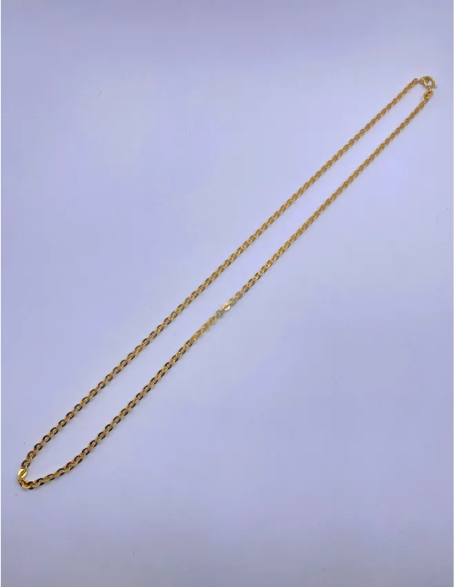 Chaine Mailles Rondes Plates Or Jaune
