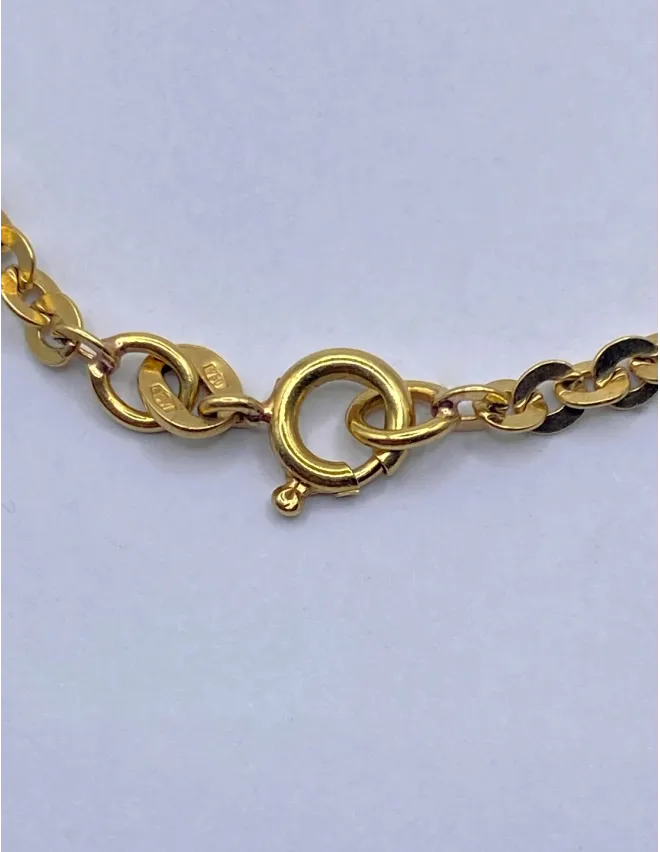 Chaine Mailles Rondes Plates Or Jaune