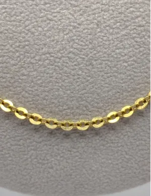 Chaine Mailles Rondes Plates Or Jaune 2