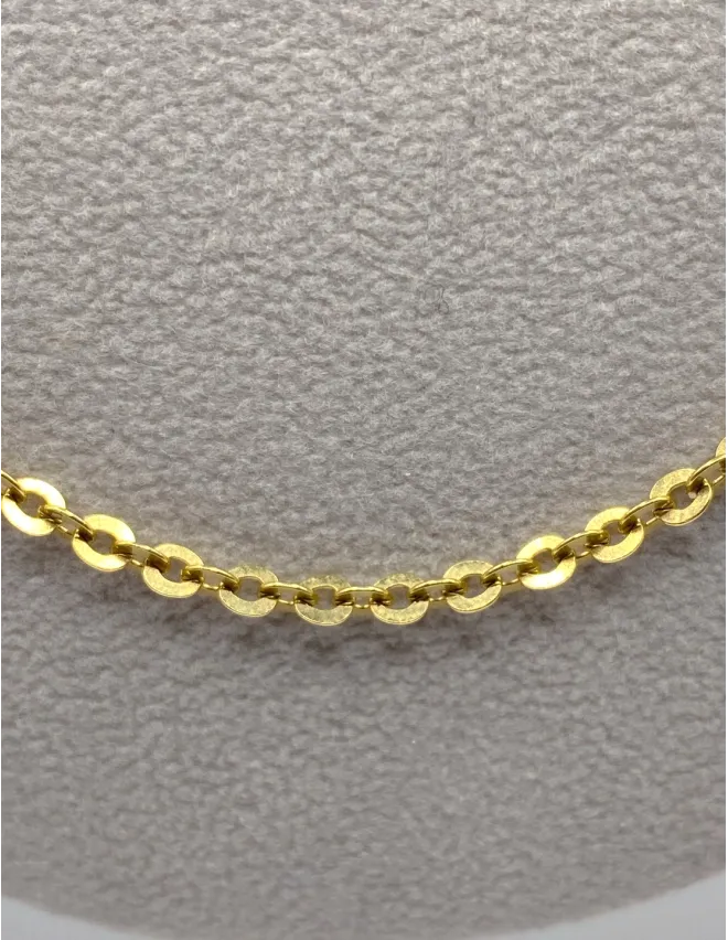 Chaine Mailles Rondes Plates Or Jaune