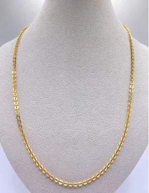 Chaine Mailles Rondes Plates Or Jaune