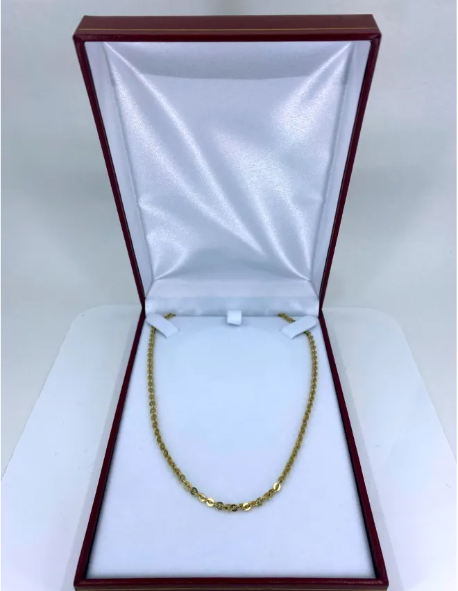 Chaine Mailles Rondes Plates Or Jaune