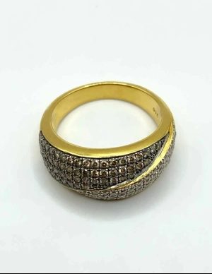 Bague Croisée Pavage Diamants Bicolores 2