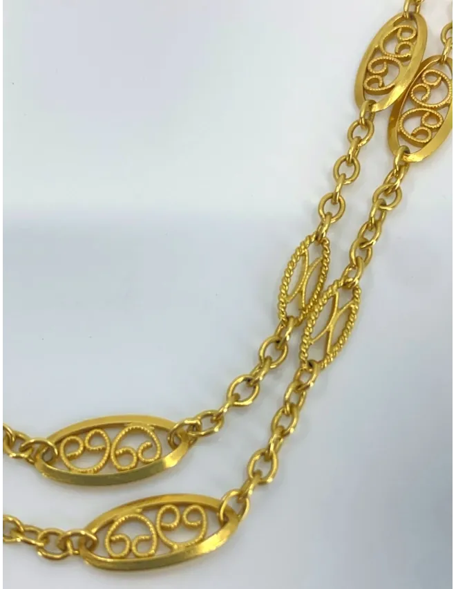 Sautoir Filigrane Ancien Or Jaune
