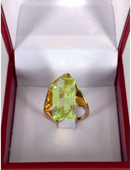 Bague Design Or Jaune & Spinelle Verte
