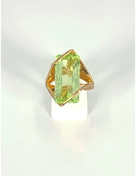 Bague Design Or Jaune & Spinelle Verte