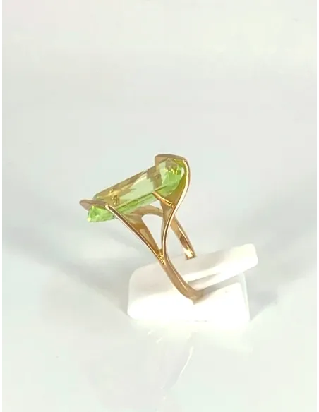 Bague Design Or Jaune & Spinelle Verte