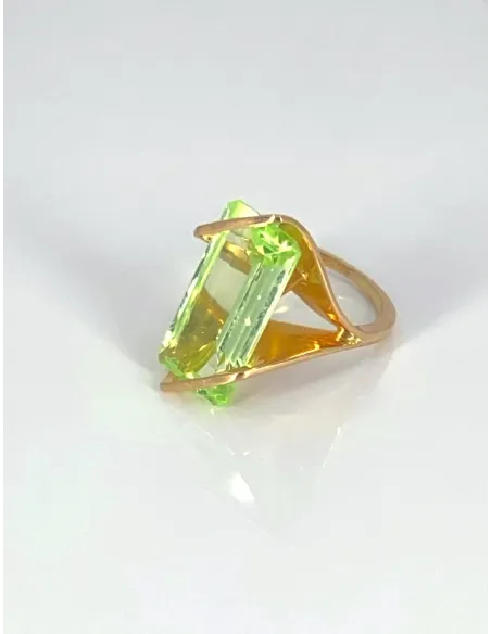 Bague Design Or Jaune & Spinelle Verte