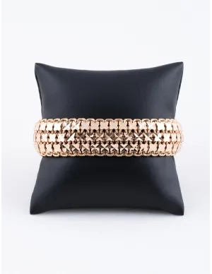 Bracelet Rétro Or Rose Mailles Fantaisies 2