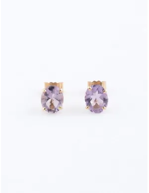 Boucles d'Oreilles Or Jaune & Amethystes