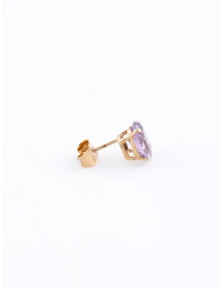 Boucles d'Oreilles Or Jaune & Amethystes