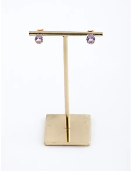 Boucles d'Oreilles Or Jaune & Amethystes