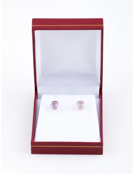 Boucles d'Oreilles Or Jaune & Amethystes