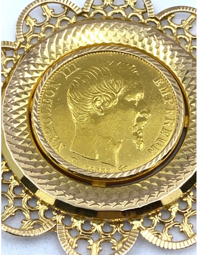 Pendentif Vintage Porte Pièce 20F Napoléon Or