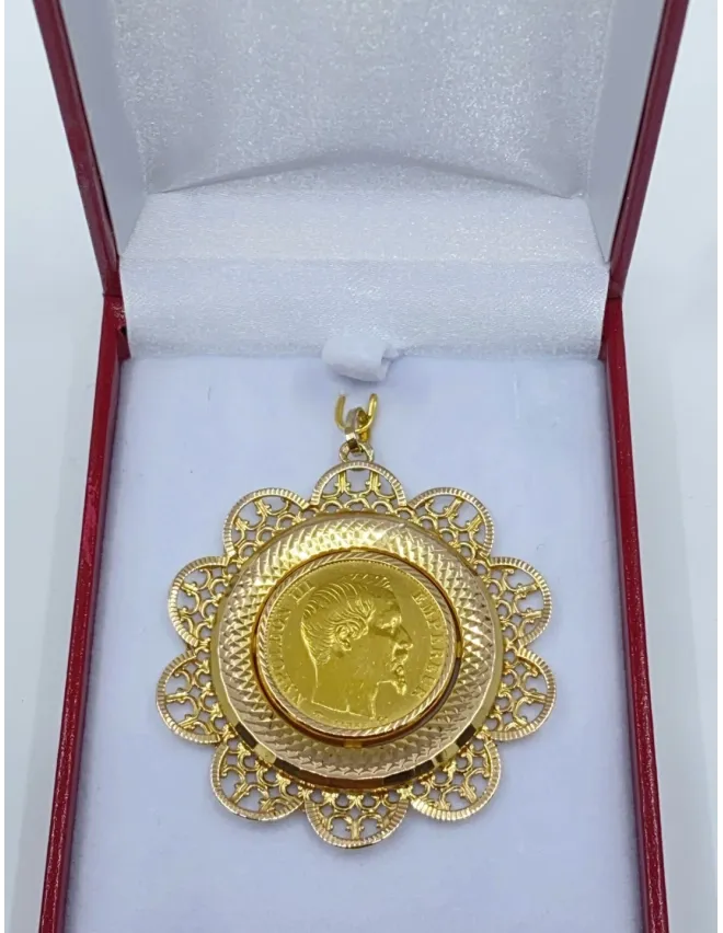 Pendentif Vintage Porte Pièce 20F Napoléon Or