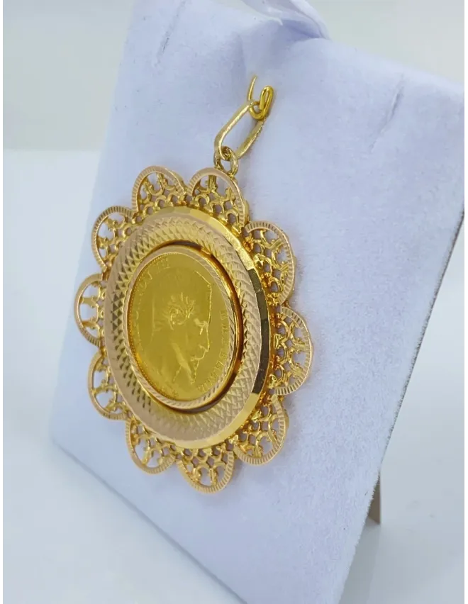 Pendentif Vintage Porte Pièce 20F Napoléon Or