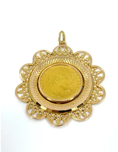 Pendentif Vintage Porte Pièce 20F Napoléon Or