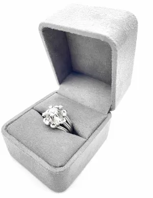 Bague Vintage Or Gris, Platine et Diamants 2