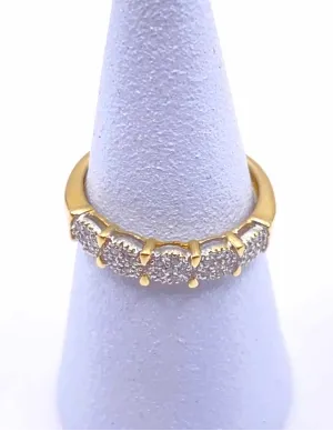 Bague Alliance Or jaune, Or blanc Diamants 2