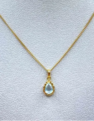 Chaine Or Jaune 18K & Pendentif Goutte Topaze