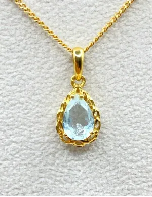 Chaine Or Jaune 18K & Pendentif Goutte Topaze 2