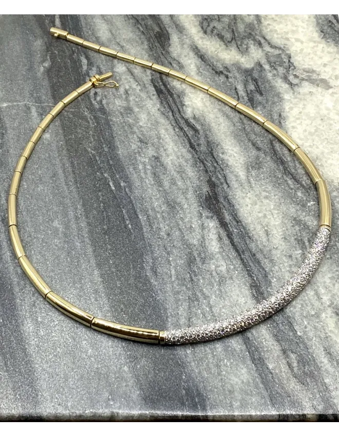 Collier jonc articulé or jaune