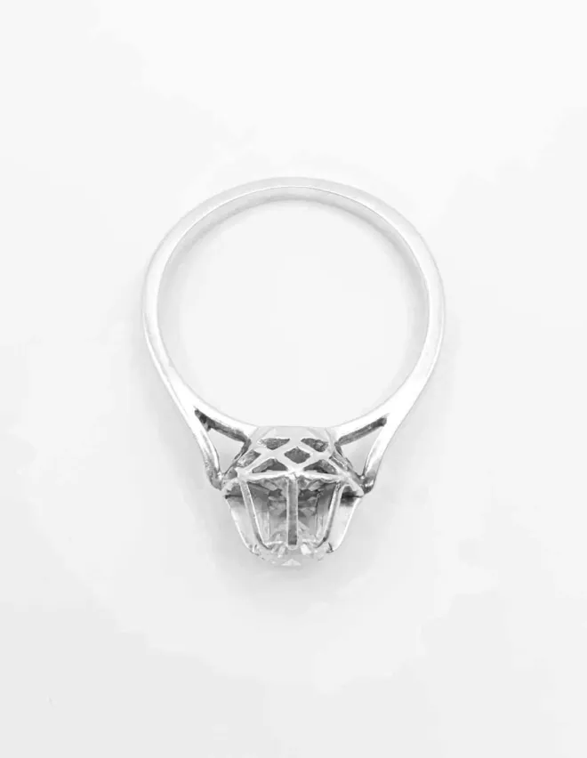 Bague Or Blanc & Diamant Solitaire