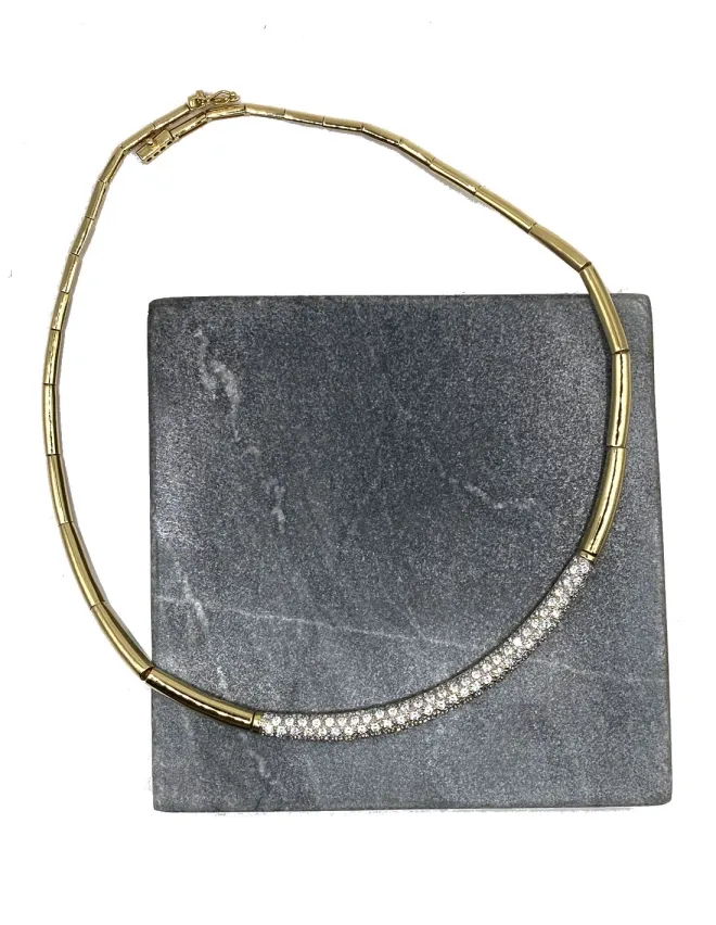 Collier jonc articulé or jaune