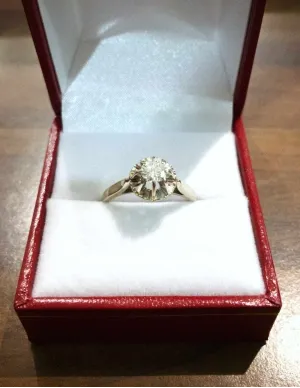Bague Or Blanc & Diamant Solitaire 2