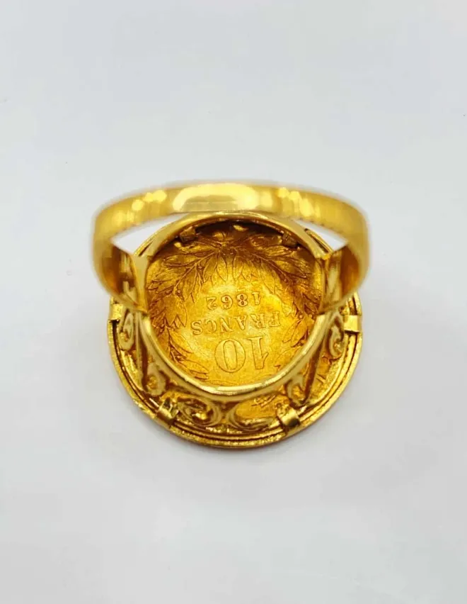Bague Vintage Or Jaune Pièce 10 Francs