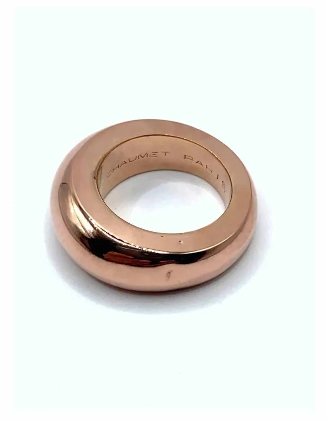 CHAUMET - Bague Jonc Or Rose Numérotée et Signée