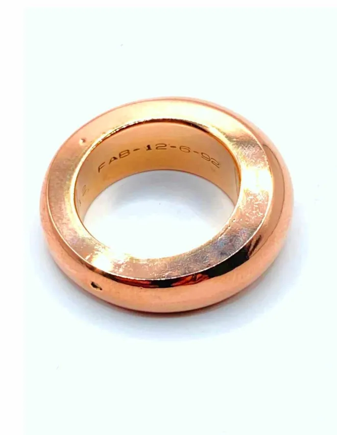 CHAUMET - Bague Jonc Or Rose Numérotée et Signée