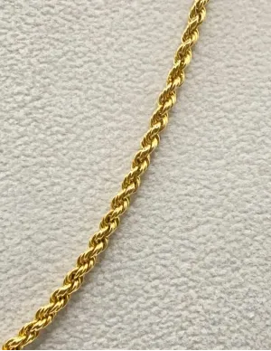 Chaîne Maille Corde Or Jaune 18k 2