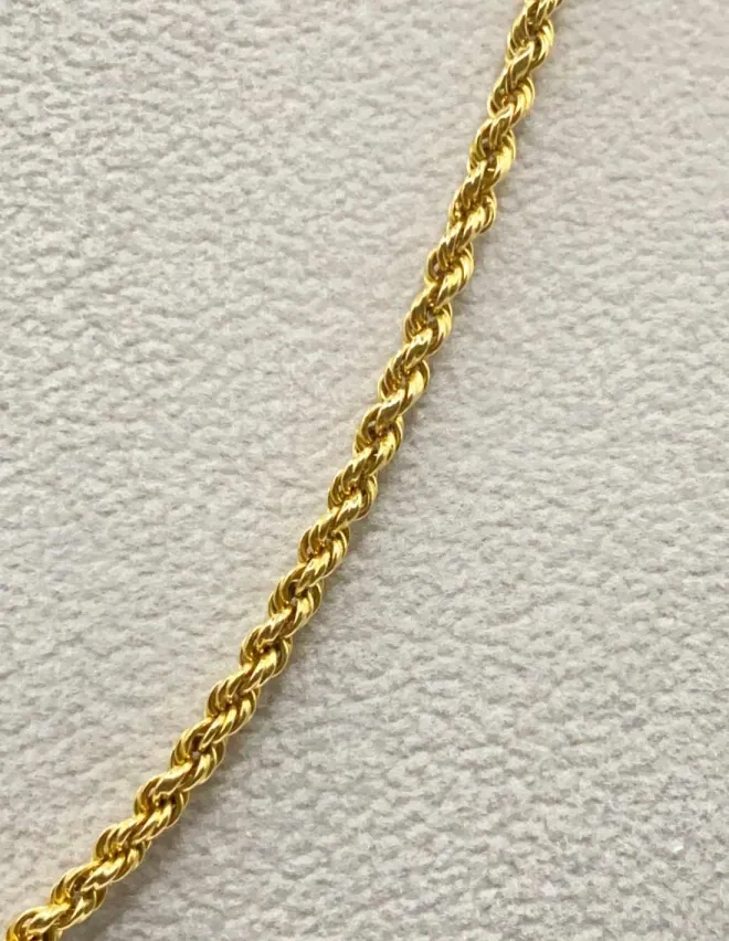 Chaîne Maille Corde Or Jaune 18k