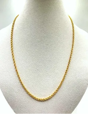 Chaîne Maille Corde Or Jaune 18k