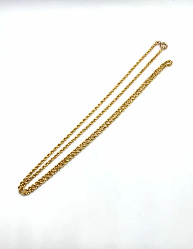 Chaîne Maille Corde Or Jaune 18k