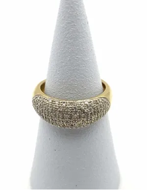 Bague Jonc en Or Jaune 18K Pavée de Diamants 2