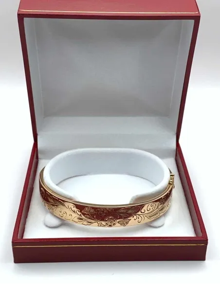 Bracelet Ancien Jonc Filigrane Ouvrant Or 18K