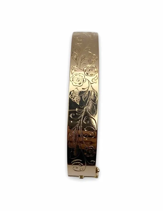 Bracelet Ancien Jonc Filigrane Ouvrant Or 18K
