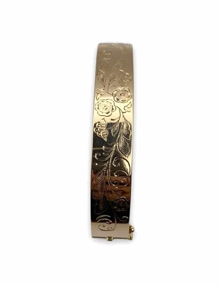 Bracelet Ancien Jonc Filigrane Ouvrant Or 18K