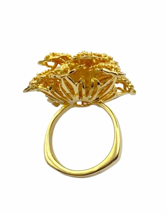 Bague fleur Or Jaune 18K