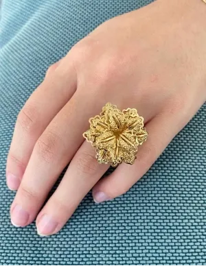 Bague fleur Or Jaune 18K 2