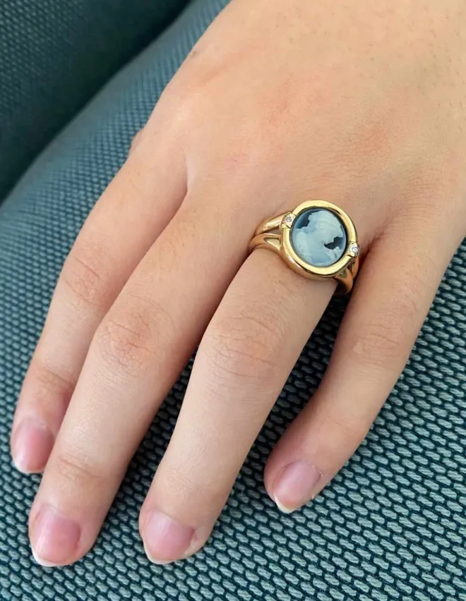 Bague Ancienne Camée Femme Or 18k & Diamants