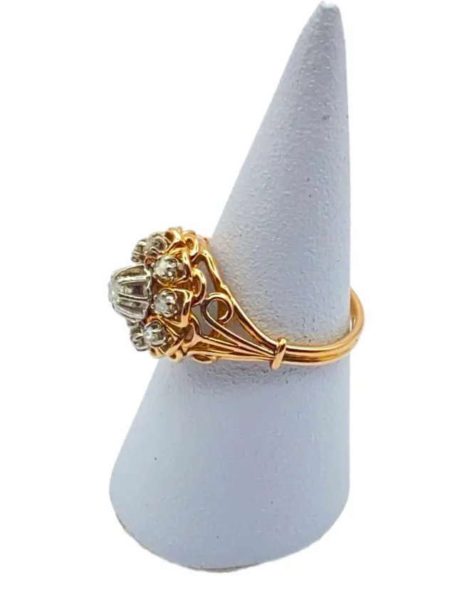 Bague Marguerite Vintage Or & Diamants