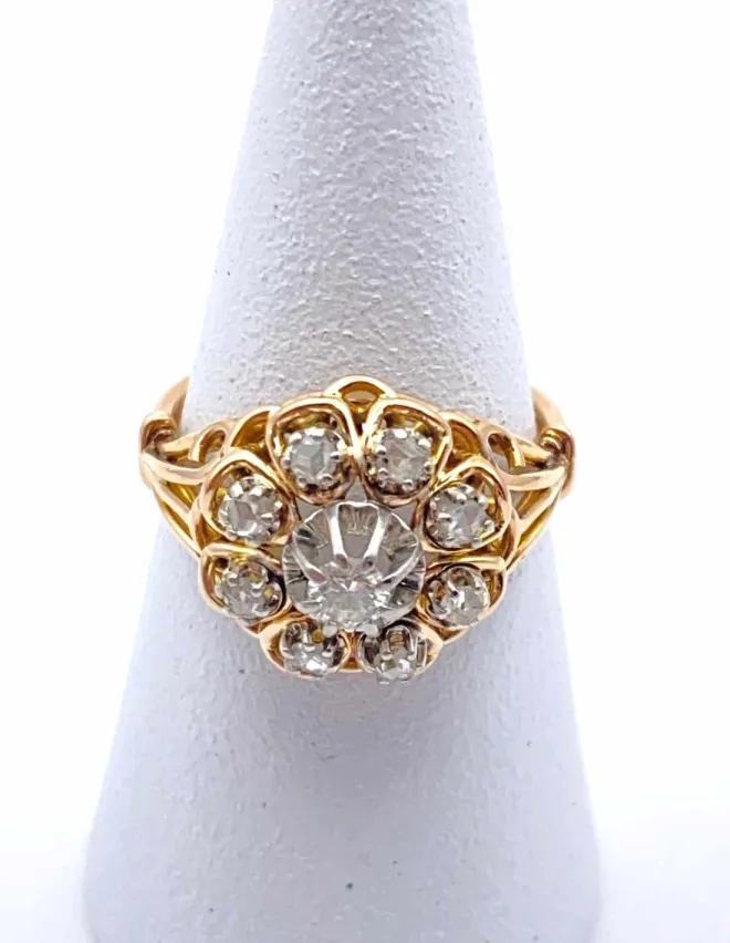 Bague Marguerite Vintage Or & Diamants