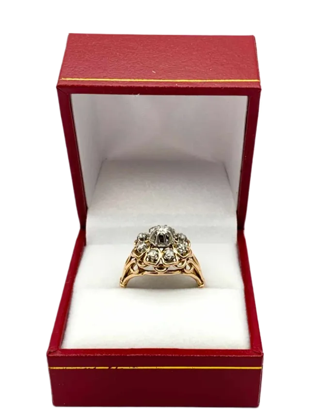 Bague Marguerite Vintage Or & Diamants