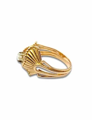 Bague Vintage Drapés Or Jaune 18K & Diamant 2