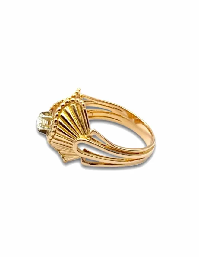 Bague Vintage Drapés Or Jaune 18K & Diamant